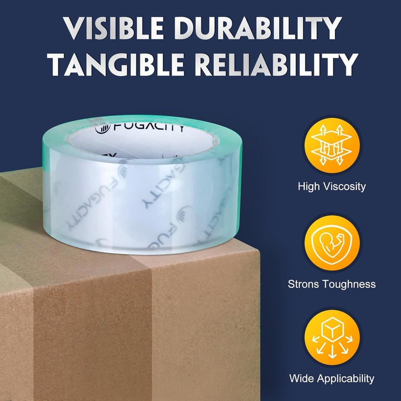 FugaCity Clear Packing Tape Refills (6 Rolls),Heavy Duty Packaging Tape for Moving Supplies,2.7 Mil Thick Shipping Tape, 1.88 Wide,65 Yards Per Roll,Total 390 Yards - Image 3